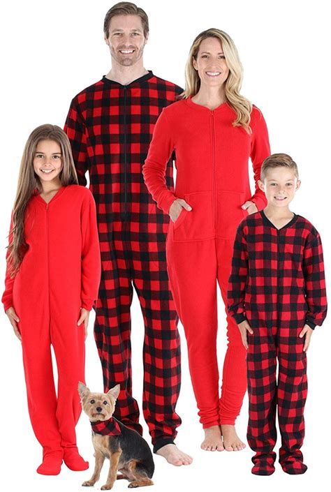 fleece buffalo plaid pajamas|More.